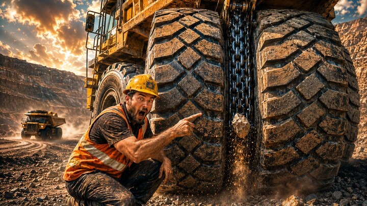 Why is an iron chain hung in the middle of a minecart tire?