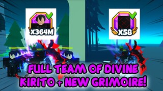 Got Full Team Of DIVINE SECRET KIRITO + New Broken GRIMOIRE! | Anime Punching Simulator Roblox!