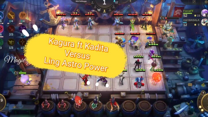 Kagura dan Kadita versus Ling Astro Power, Siapa yang akan menang ya, Magic Chess Mobile Legends
