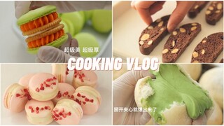 VIETSUB | Mưa bão lụt lội ở nhà làm bánh ăn - Macaron, Biscotti ít ngọt, Scone phô mai, Bánh mì kem