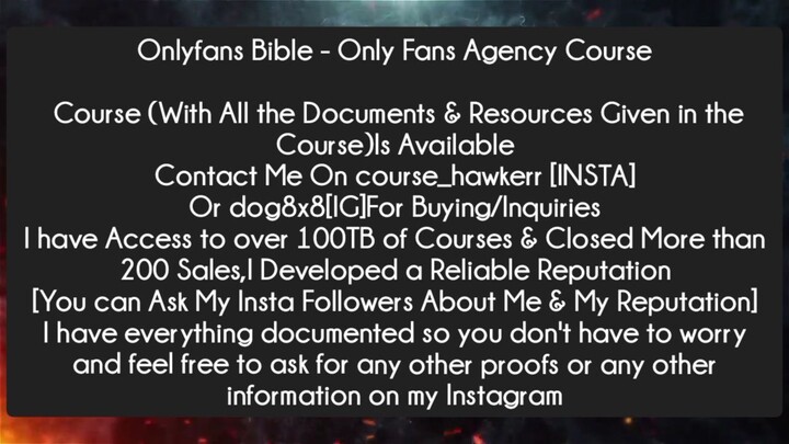 Onlyfans Bible - Only Fans Agency Course Course Download