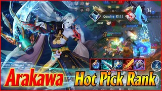 🌸Onmyoji Arena: Arakawa leo rank map sương mù - Thực sự mạnh với bảng ngọc và trang bị mới này