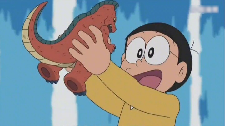 Doraemon - Fat Tiger holds the Moses staff and finds the palace that has been in the water for a lon