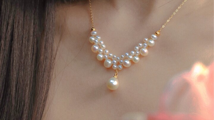 Tutorial Kalung Mutiara Buatan Tangan Bunga Mawar Liar