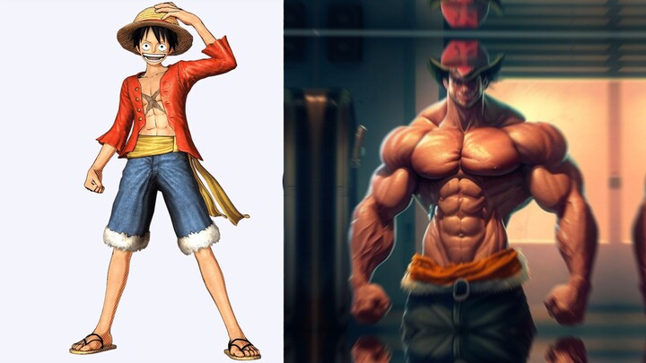 ONE PIECE ANIME but BODYBUILDERS-PIRATES form 💥 All STRAW-HAT PIRATES CREW