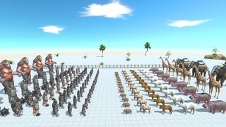 Mutant Primates Army vs Mammals Army - Animal Revolt Battle Simulator