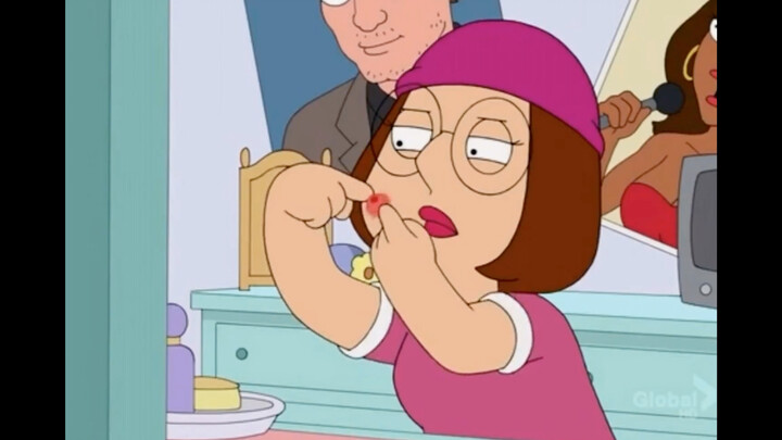 Ancient God Meg squeezes ancient god pimples