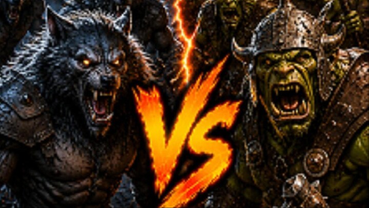1,000 Warewolf vs 1,000 Orc
