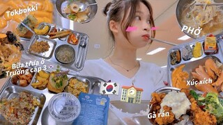 ỦA, TRƯỜNG CẤP 3 HÀN QUỐC ĂN GÌ TRONG 1 TUẦN NHỈ?!🇰🇷🤤/ What I ate in a week at korea school?🍽