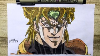 Gambarlah Dio Brando dari Anime Jojo's Hunt Through the Century.