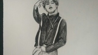 I handed in a sketch of Cai Xukun to the teacher, and the teacher said: "You have to draw a box."