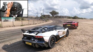 Lamborghini Aventador SVJ & Aventador SV CONVOY | Forza Horizon 5 | Steering Wheel Gameplay