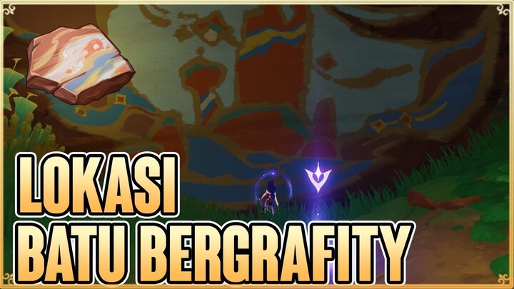 Lokasi Batu Retak Bergrafity - Genshin Impact