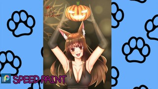 Mengambar Anime cewek Mengenakan Halloween Costume