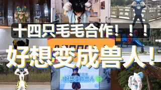 [Furry舞蹈] 十四只毛毛合作！《好想变成兽人》