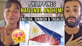 PHILIPPINES NATIONAL ANTHEM in Spanish, English and Tagalog! (AMAZED REACTION!)