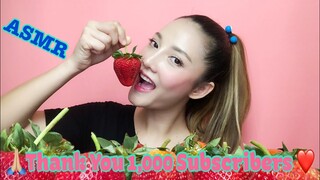 SAW ASMR MUKBANG เสียงกิน|Giant Strawberry Candy สตอเบอรี่ ลูกยักษ์ เคลือบน้ำตาล|•EATING SOUND•ซอว์