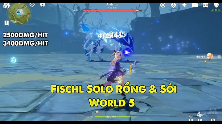 1 mình Fischl solo Sói & Rồng , AR41 World 5 | Genshin Impact