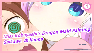 [Miss Kobayashi's Dragon Maid Painting] Saikawa  & Kanna / Watercolor_1