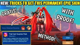 TRICKS TO GET LAYLA BLAZING GUN SKIN IN TRIAL CARD SURPRISE PACK EVENT (WITH PROOF) MOBILE LEGENDS