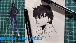 drawing SUNG JIN WOO  simpel by DBZ_SSJ3