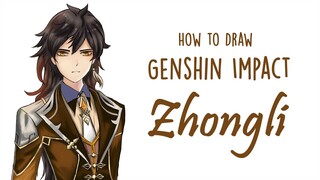 Drawing Genshin Impact Zhongli