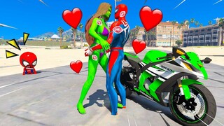 HOMEM ARANHA GANHOU UMA MOTO DE DIA DOS NAMORADOS da SHE HULK  no GTA 5