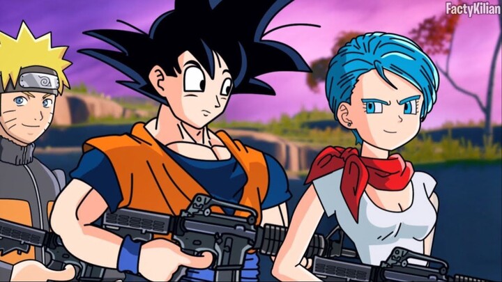 GIRLS PLAY FORTNITE (BULMA, HINATA, HARLEY, ELIZABETH) NARUTO, GOKU AND VEGETA DRAGON BALL FORTNITE