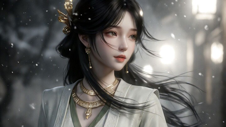 [Curated & 4K] Winter Plum Blossoms in the Snow, Guided by a Lone Lamp – Immortal Cultivation: Mei N