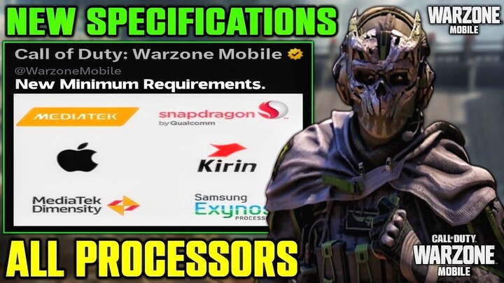 Warzone Mobile New Minimum Requirements | Android & iOS | Snapdragon, Mediatek, Exynos, Kirin