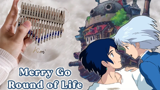 ปราสาทเคลื่อนที่ของฮาวล์ Merry Go Round of Life Kalimba ปกพร้อมโน้ต