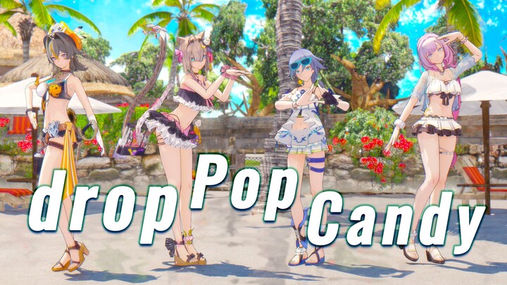 [Honkai Impact 3/MMD] Grup Gadis DropPopCandy of Paradise Musim Panas [Alicia/Hua/Vilvi/Pado/DropPop