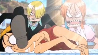 momen ngakak luffy kena kombo sanji dan nami🤣🤣