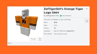 ZelTigerGirl's Orange Tiger Logo Shirt - (Roblox)
