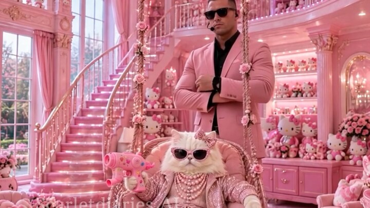 Drinks on me! Badass Barbie cat hits the scene