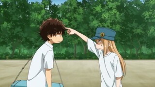 Hana chan Keeps Poking Ashito Aoi's Hair | Ao Ashi anime clip