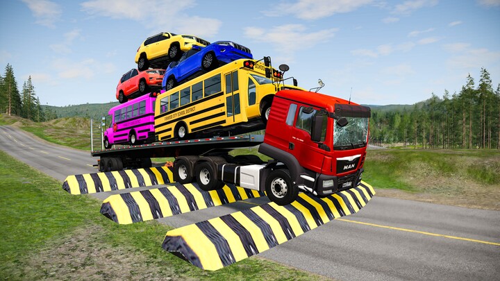Flatbed Truck Transportation Fails BeamNG Drive Gameplay