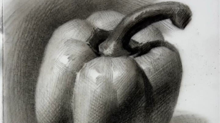 【ภาพนิ่งดินสอ】แบบฝึกหัดการแรเงาพริกไทย