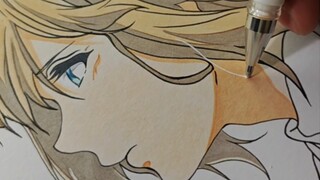 Hand-drawn [Violet's side profile] The hairstyle is really difficult to draw!