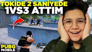 TOKİDE 2 SANİYE DE 1VS3 ATTIM!!😲 EFSANE REFLEX - pubg mobile