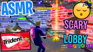 ASMR Gaming 😴 Fortnite Scary Lobby! Relaxing Gum Chewing 🎮🎧 Controller Sounds + Whispering💤