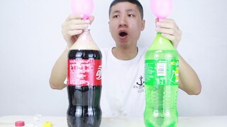 把气球套在饮料瓶口，倒入泡腾片，会不会把气球吹炸