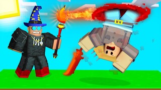 Using MAGIC Against Noobs* in Roblox Bedwars..