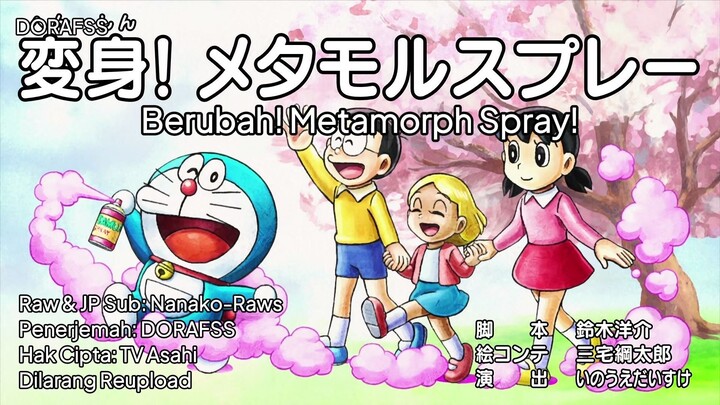 Doraemon 907AB Sub Indo & Eng: Berubah! Metamorph Spray & Meski tanpa salju tetap bisa bermain ski