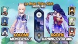 C0 Kokomi Mono Hydro & C0 Raiden Burning Overload | La Hoàn Thâm Cảnh Tầng 12 | Genshin Impact 4.0