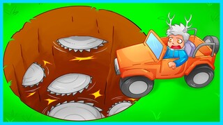 MASUK KE LUBANG MENGERIKAN PAKE MOBIL JELEK VS MOBIL PALING KUAT DIROBLOX!