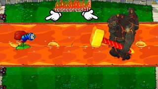 Plant vs Zombies ✔️ 5 Gatling Pea VS Gargantuar 1000000000 HP LAVA MODE - PVZ 2022🅿58