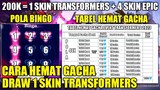 CARA HEMAT DRAW SKIN TRANSFORMERS!! POLA DRAW TERBARU & TABEL HEMAT GACHA EVENT TRANSFORMERS 2023