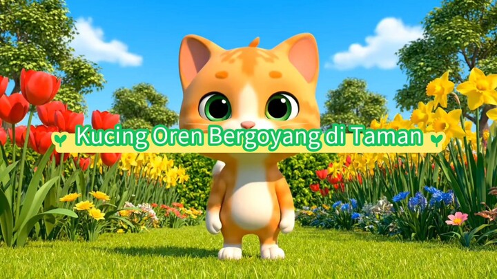 Kucing Oren Bergoyang di Taman