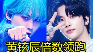 黄铉辰短发倍数断层领跑^唯一破十万^前三依然舞蹈line占据^全员赞比300以上方灿最高699